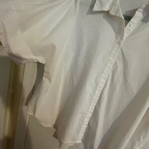 Marled White Collared Shirt